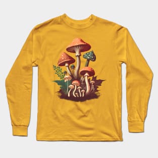 Vintage Mushroom Cluster Long Sleeve T-Shirt